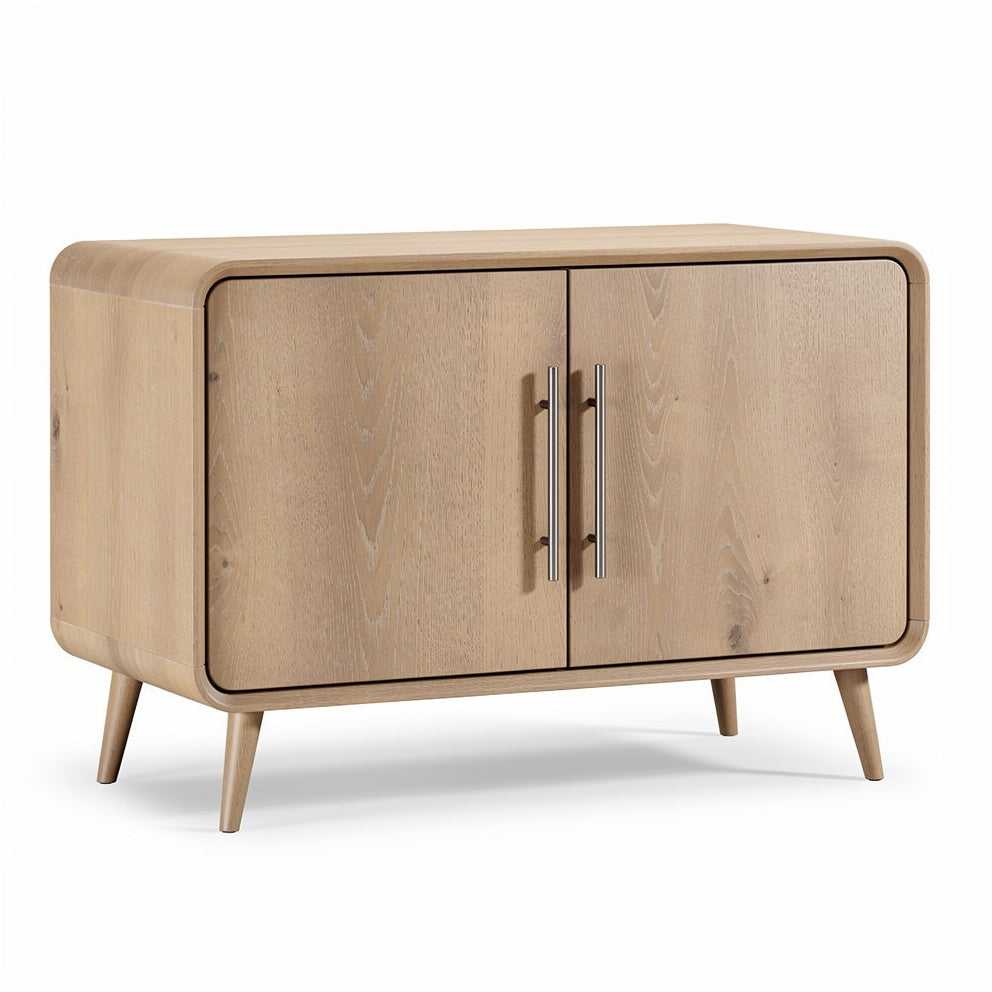 **Moderne Houten Kast met Deuren en Poten**